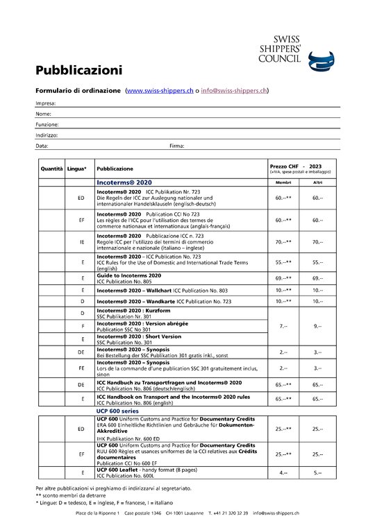  Formulario di ordinazione